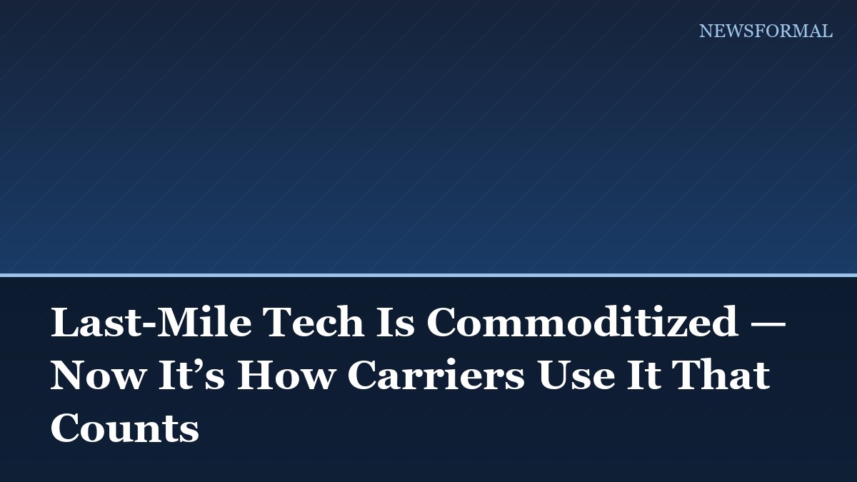 Last-Mile Tech Is Commoditized — Now It’s How Carriers Use It That Counts
