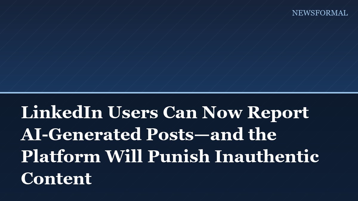 LinkedIn Users Can Now Report AI-Generated Posts—and the Platform Will Punish Inauthentic Content