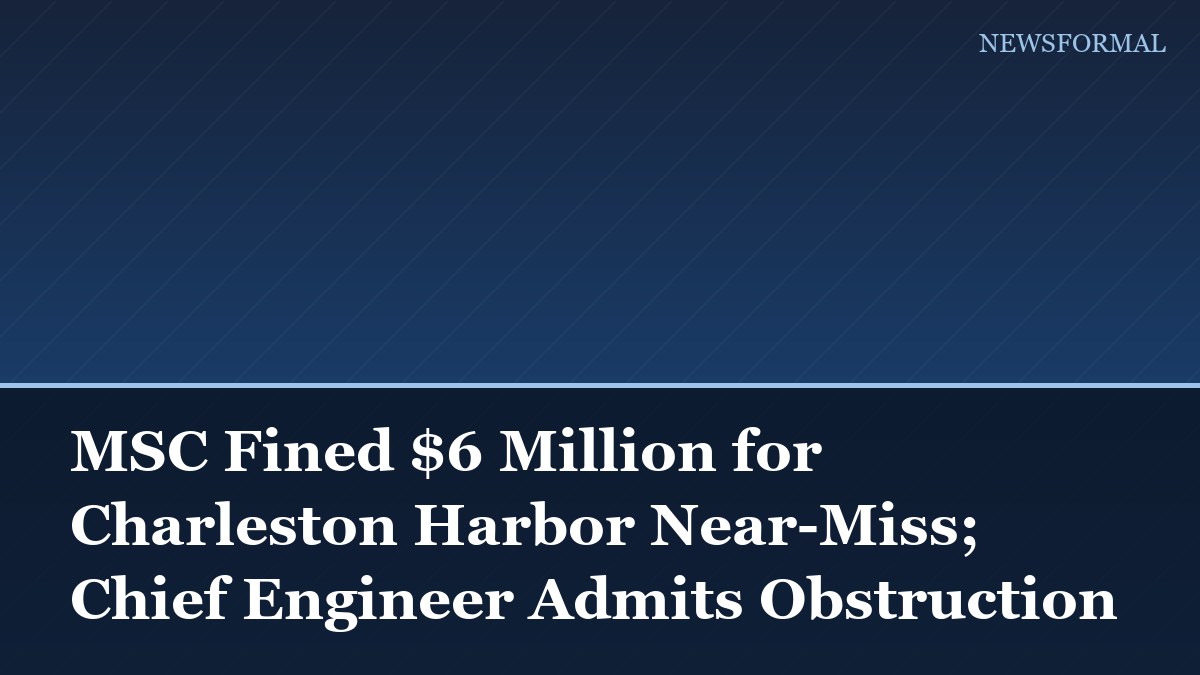 MSC Fined $6 Million for Charleston Harbor Near-Miss; Chief Engineer Admits Obstruction