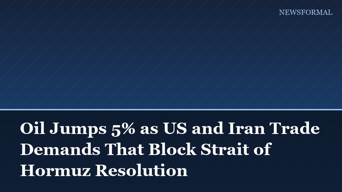 Oil Jumps 5% as US and Iran Trade Demands That Block Strait of Hormuz Resolution