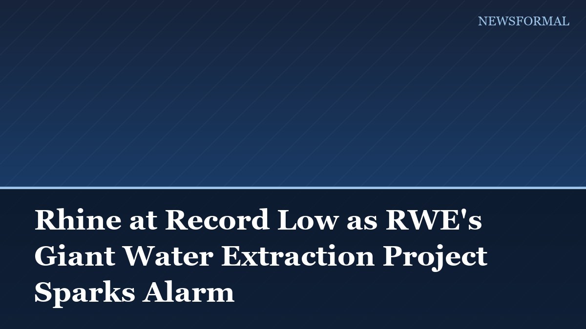 Rhine at Record Low as RWE's Giant Water Extraction Project Sparks Alarm