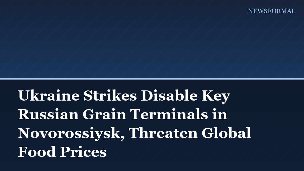 Ukraine Strikes Disable Key Russian Grain Terminals in Novorossiysk, Threaten Global Food Prices