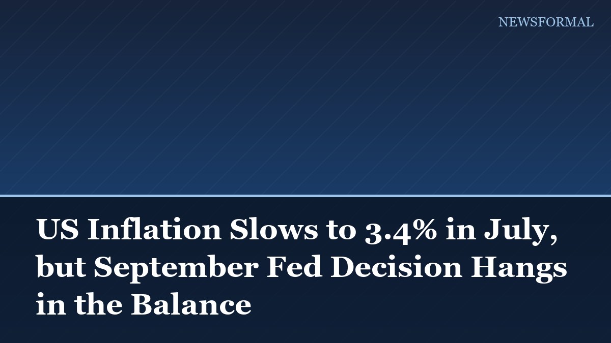 US Inflation Slows to 3.4% in July, but September Fed Decision Hangs in the Balance