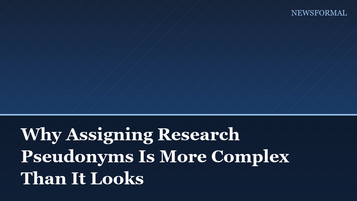 Why Assigning Research Pseudonyms Is More Complex Than It Looks