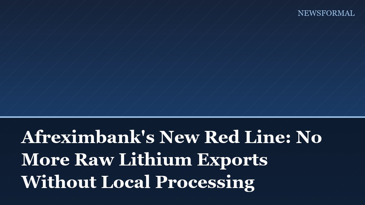 Afreximbank's New Red Line: No More Raw Lithium Exports Without Local Processing