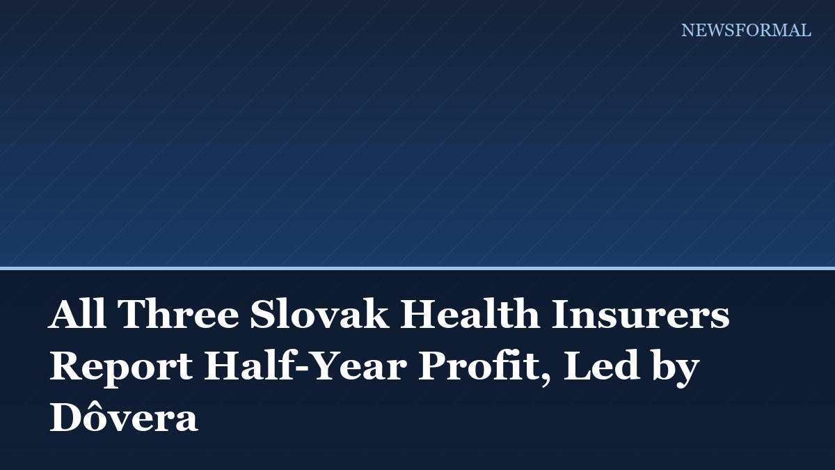 All Three Slovak Health Insurers Report Half-Year Profit, Led by Dôvera