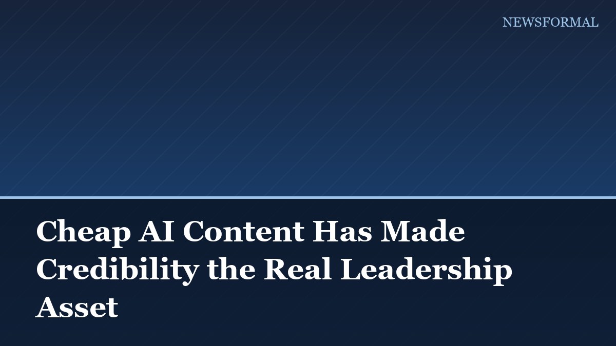 Cheap AI Content Has Made Credibility the Real Leadership Asset