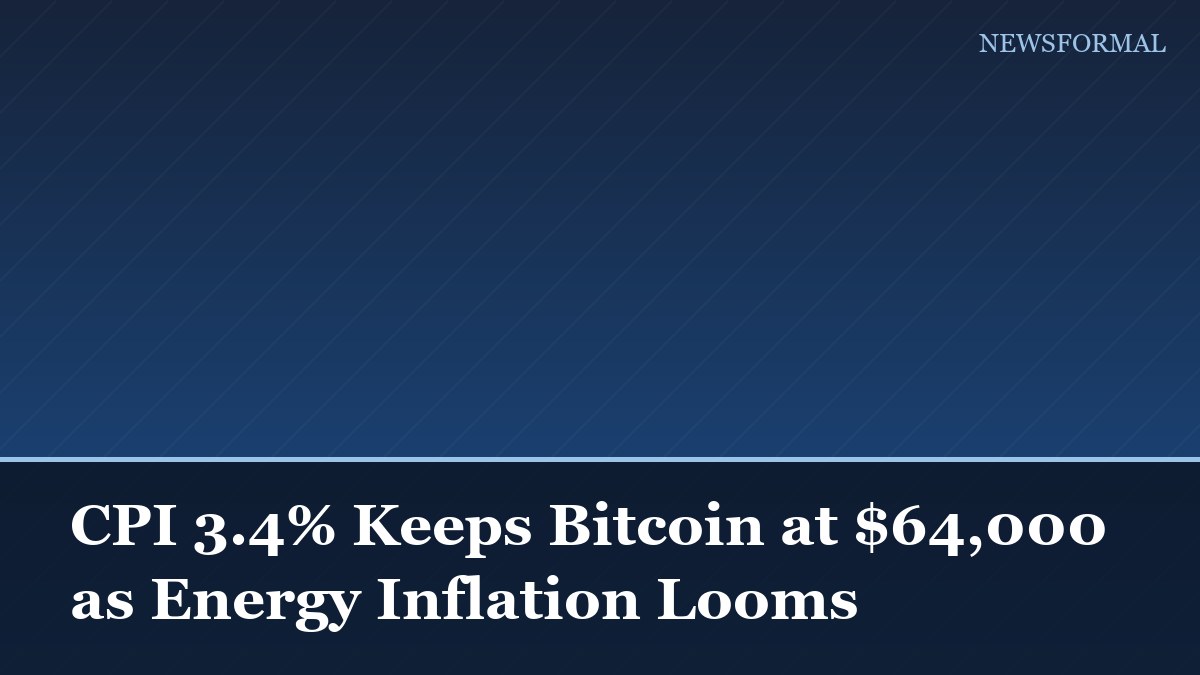 CPI 3.4% Keeps Bitcoin at $64,000 as Energy Inflation Looms