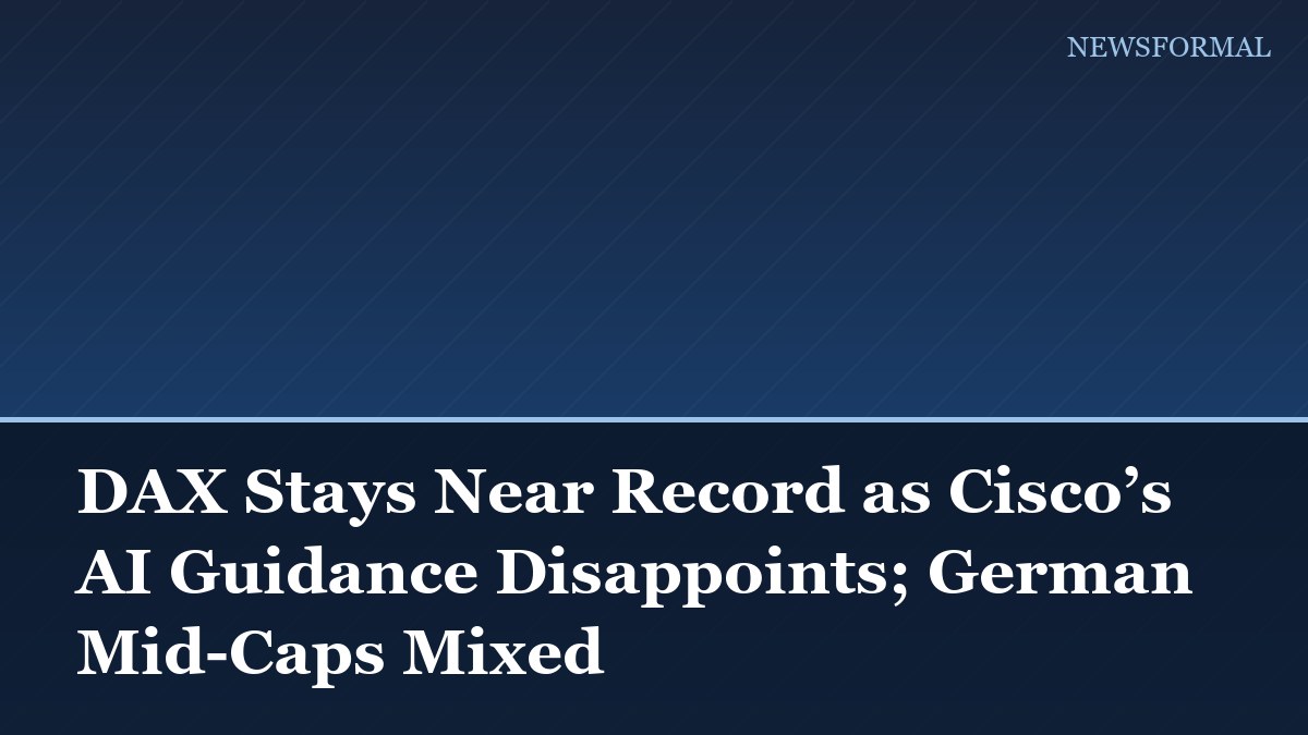 DAX Stays Near Record as Cisco’s AI Guidance Disappoints; German Mid-Caps Mixed