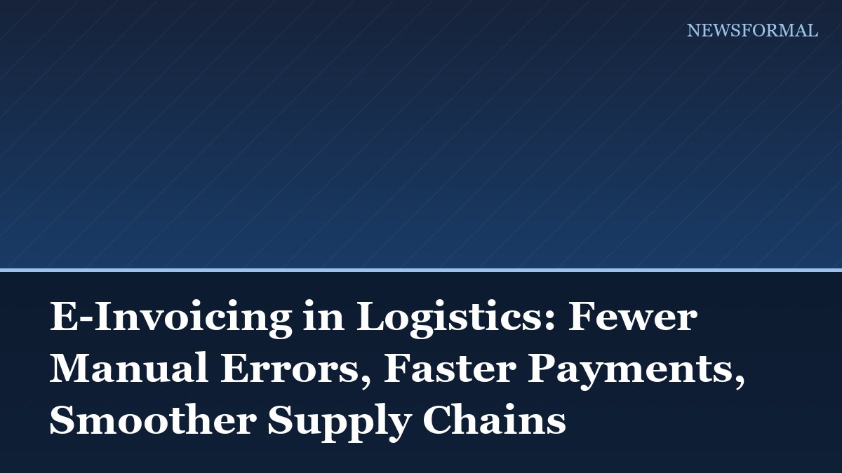E-Invoicing in Logistics: Fewer Manual Errors, Faster Payments, Smoother Supply Chains