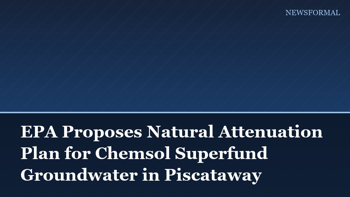 EPA Proposes Natural Attenuation Plan for Chemsol Superfund Groundwater in Piscataway