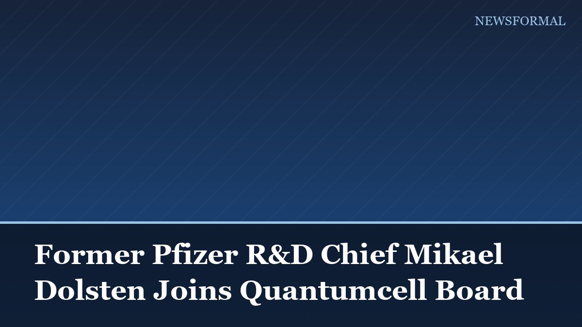 Former Pfizer R&D Chief Mikael Dolsten Joins Quantumcell Board