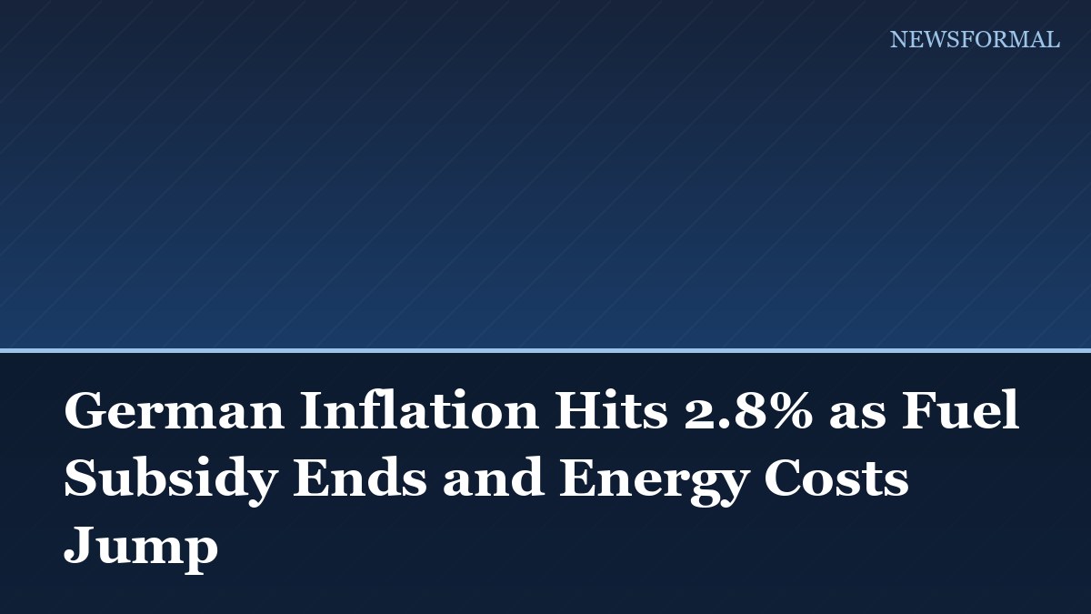 German Inflation Hits 2.8% as Fuel Subsidy Ends and Energy Costs Jump