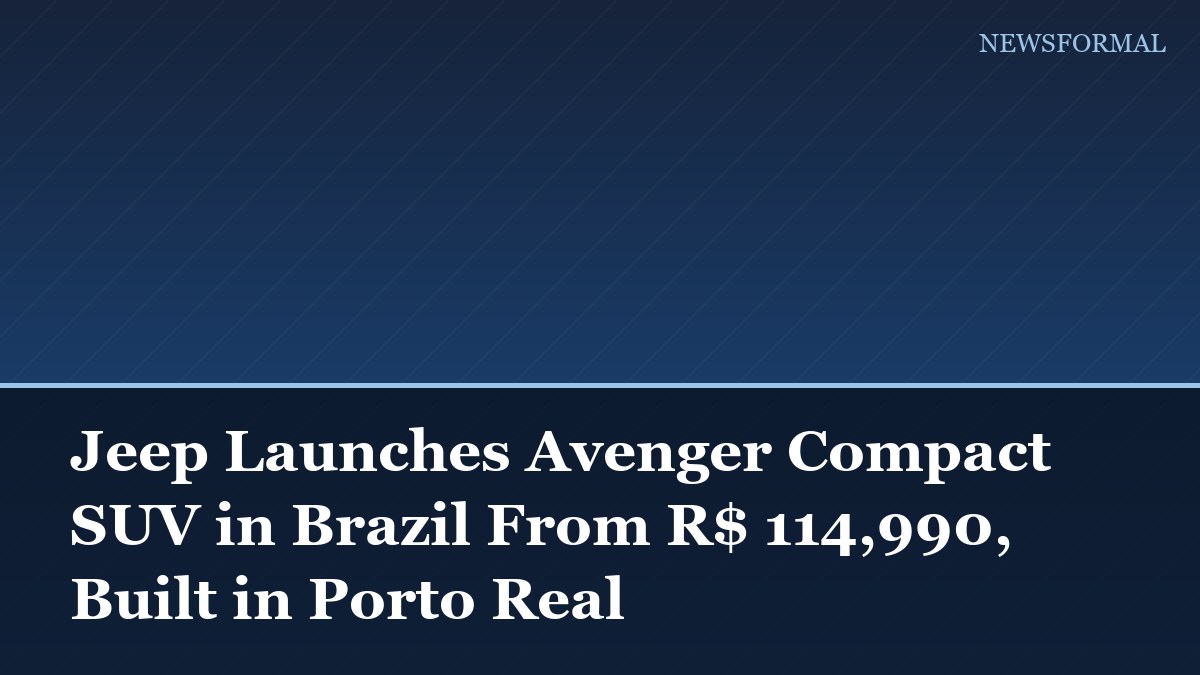 Jeep Launches Avenger Compact SUV in Brazil From R$ 114,990, Built in Porto Real