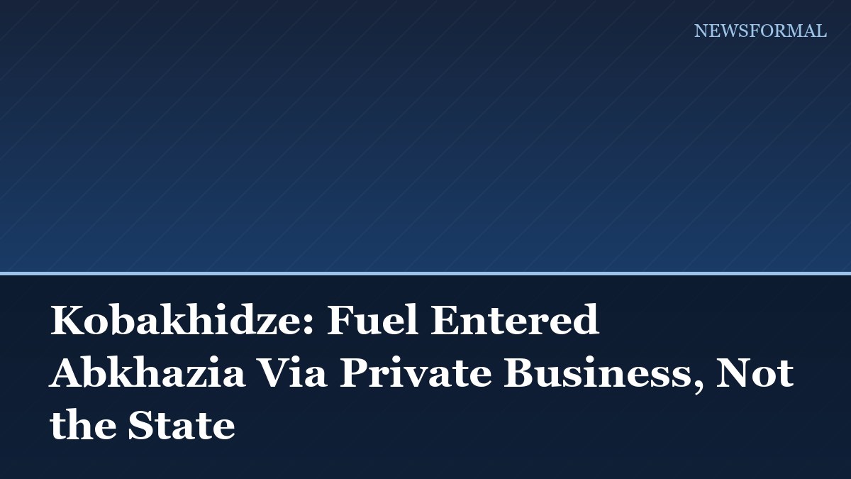 Kobakhidze: Fuel Entered Abkhazia Via Private Business, Not the State