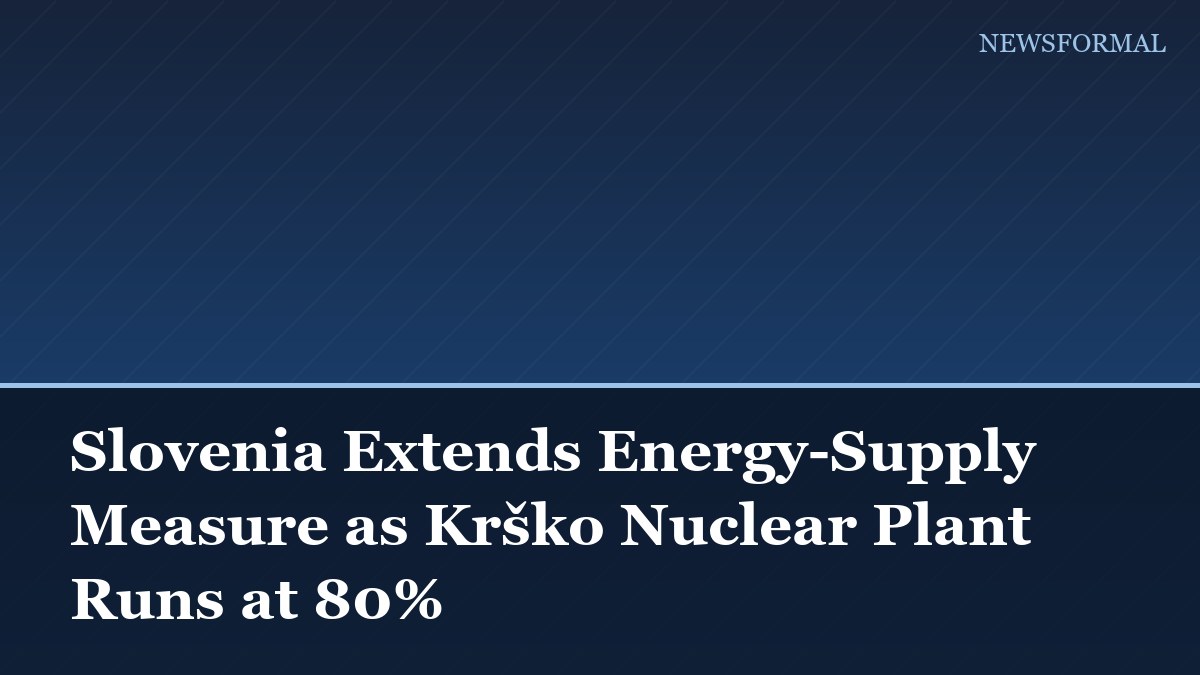 Slovenia Extends Energy-Supply Measure as Krško Nuclear Plant Runs at 80%