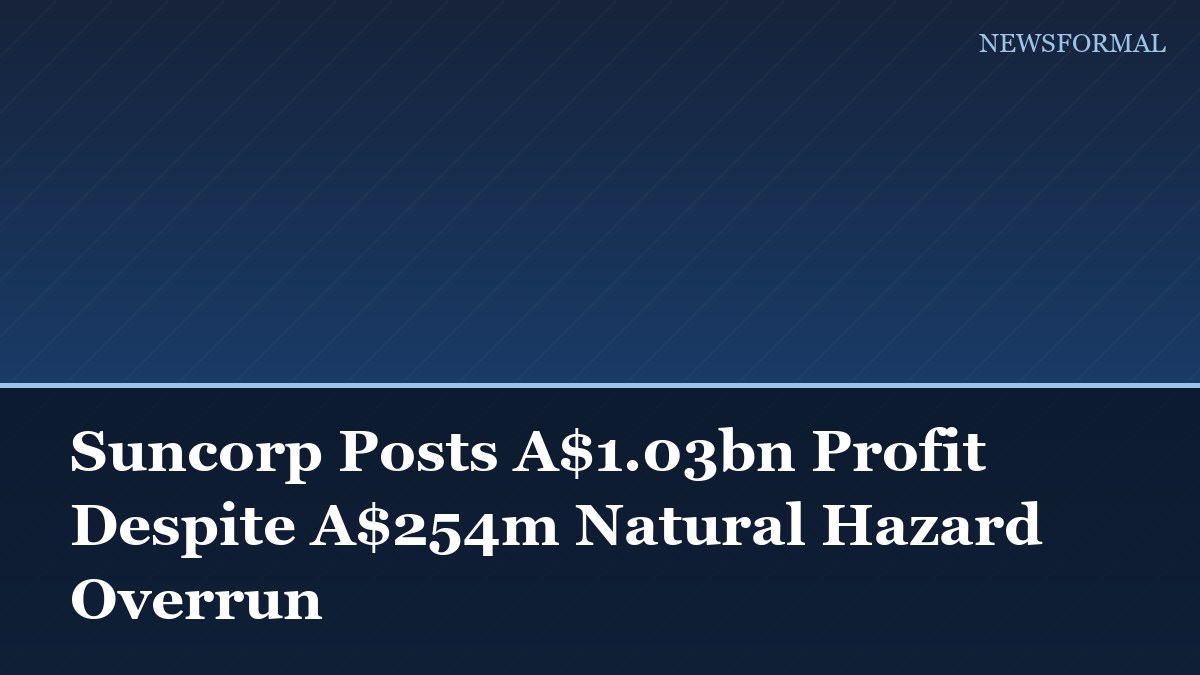 Suncorp Posts A$1.03bn Profit Despite A$254m Natural Hazard Overrun