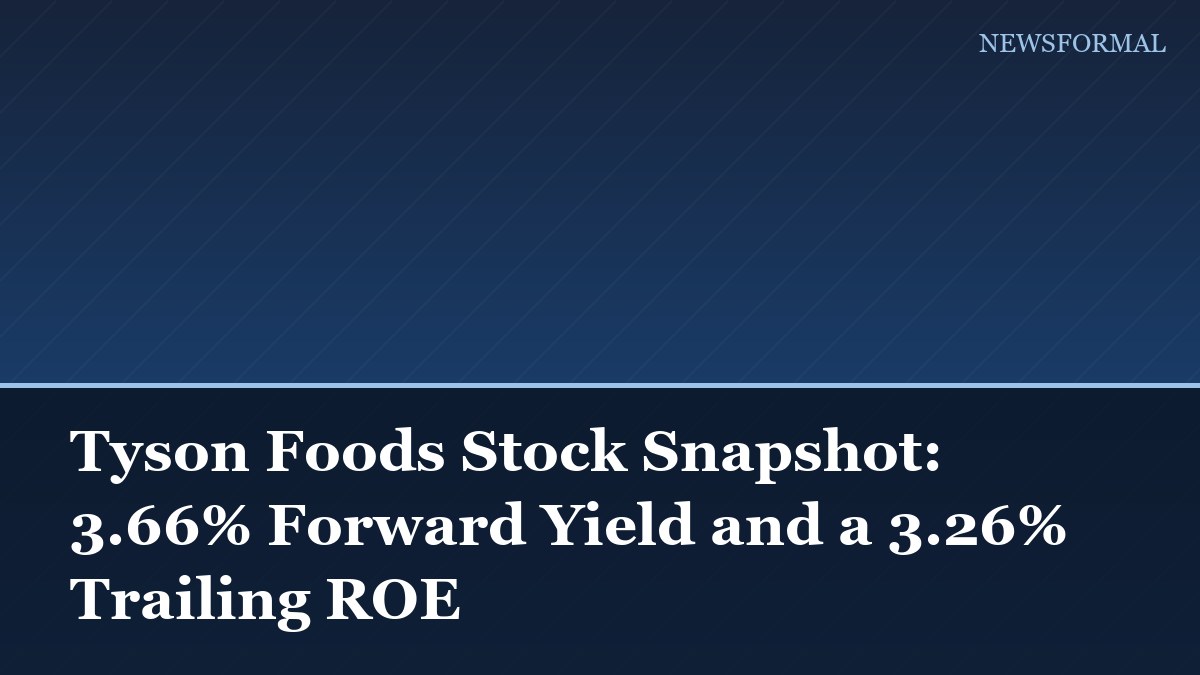 Tyson Foods Stock Snapshot: 3.66% Forward Yield and a 3.26% Trailing ROE