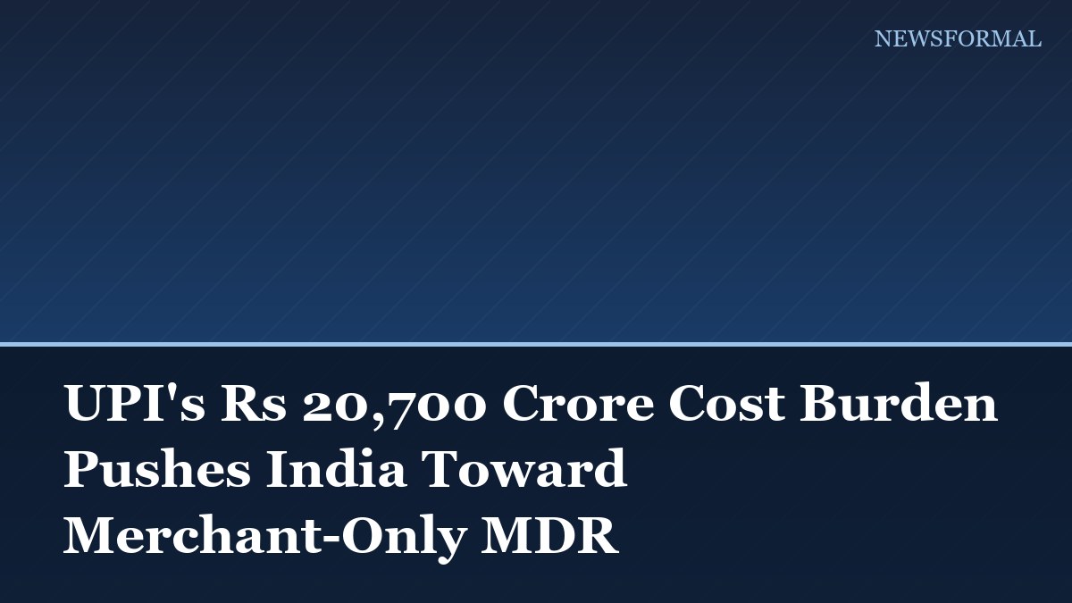 UPI's Rs 20,700 Crore Cost Burden Pushes India Toward Merchant-Only MDR