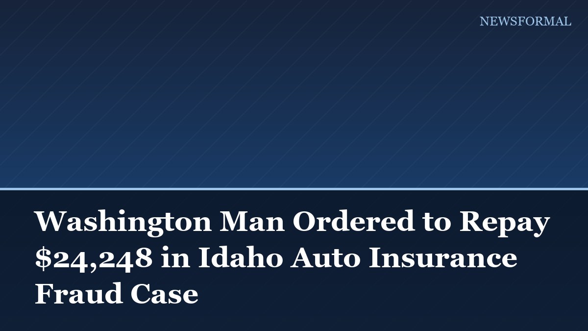 Washington Man Ordered to Repay $24,248 in Idaho Auto Insurance Fraud Case
