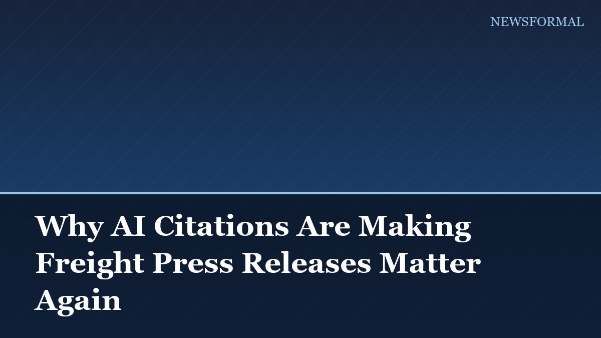Why AI Citations Are Making Freight Press Releases Matter Again