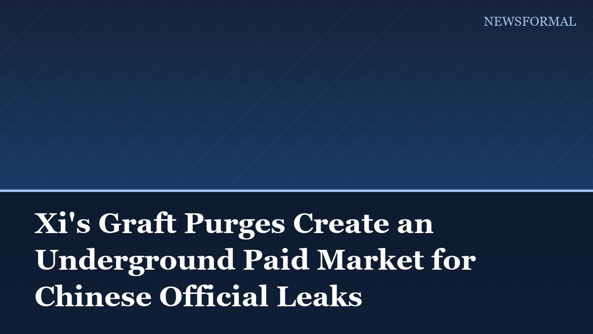 Xi's Graft Purges Create an Underground Paid Market for Chinese Official Leaks