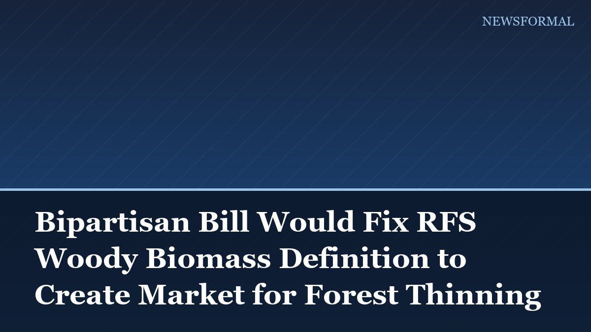 Bipartisan Bill Would Fix RFS Woody Biomass Definition to Create Market for Forest Thinning