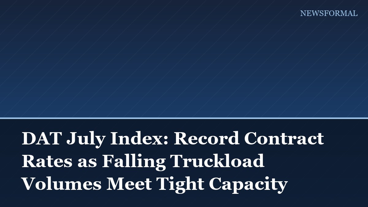 DAT July Index: Record Contract Rates as Falling Truckload Volumes Meet Tight Capacity