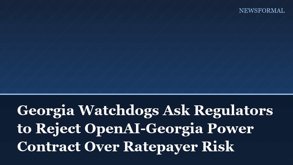 Georgia Watchdogs Ask Regulators to Reject OpenAI-Georgia Power Contract Over Ratepayer Risk