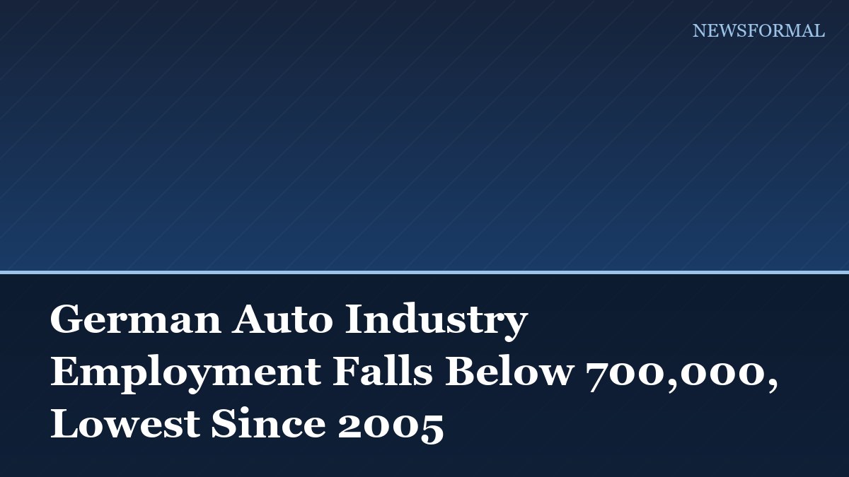 German Auto Industry Employment Falls Below 700,000, Lowest Since 2005