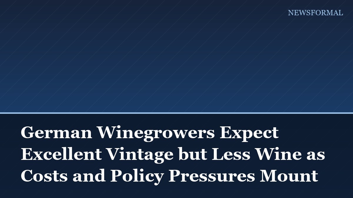 German Winegrowers Expect Excellent Vintage but Less Wine as Costs and Policy Pressures Mount