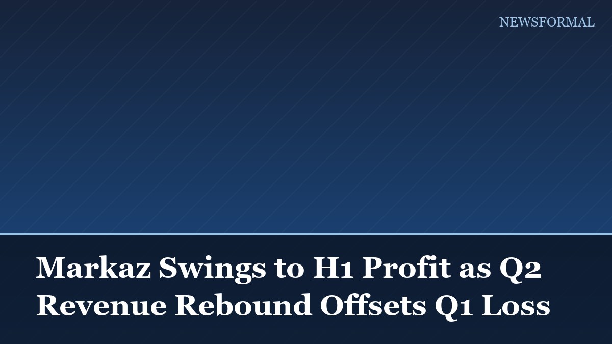 Markaz Swings to H1 Profit as Q2 Revenue Rebound Offsets Q1 Loss