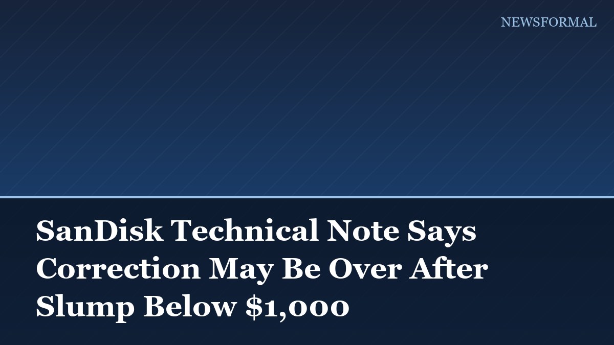 SanDisk Technical Note Says Correction May Be Over After Slump Below $1,000