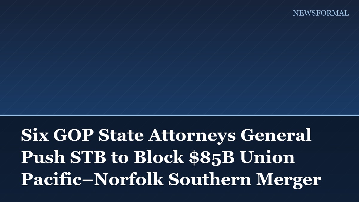 Six GOP State Attorneys General Push STB to Block $85B Union Pacific–Norfolk Southern Merger
