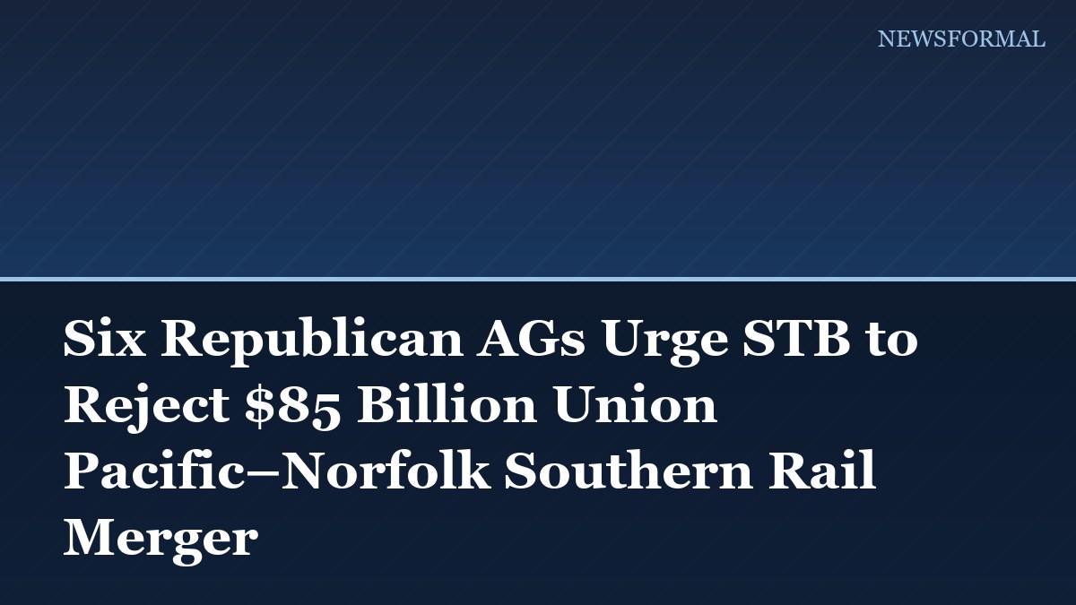 Six Republican AGs Urge STB to Reject $85 Billion Union Pacific–Norfolk Southern Rail Merger