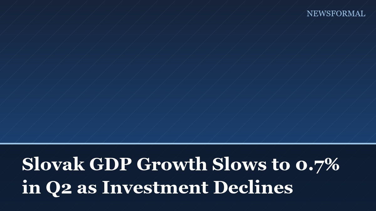 Slovak GDP Growth Slows to 0.7% in Q2 as Investment Declines