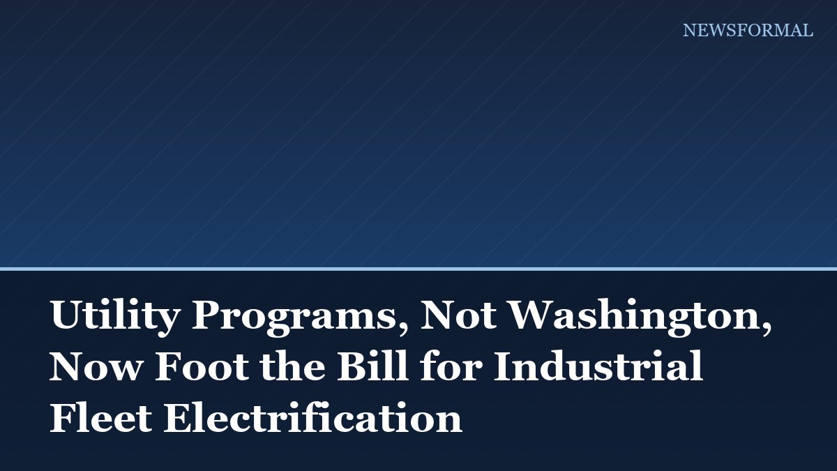 Utility Programs, Not Washington, Now Foot the Bill for Industrial Fleet Electrification