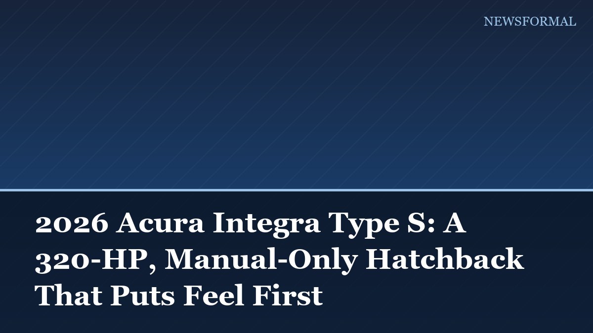 2026 Acura Integra Type S: A 320-HP, Manual-Only Hatchback That Puts Feel First