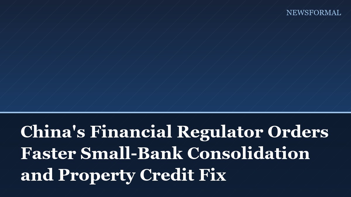 China's Financial Regulator Orders Faster Small-Bank Consolidation and Property Credit Fix