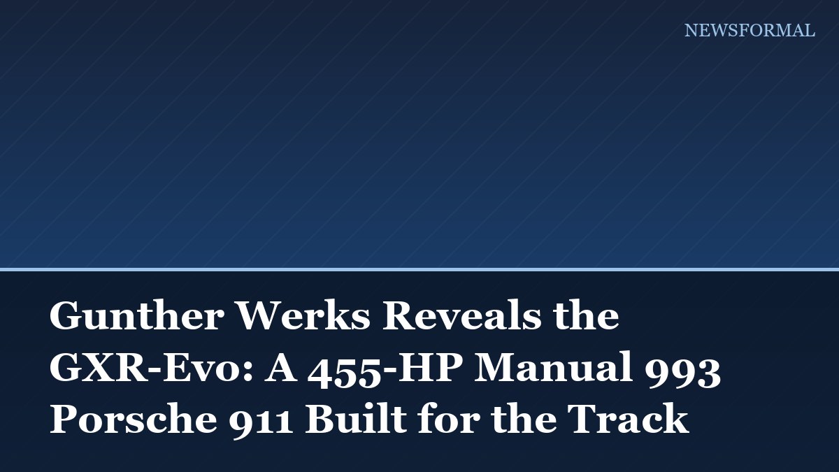 Gunther Werks Reveals the GXR-Evo: A 455-HP Manual 993 Porsche 911 Built for the Track