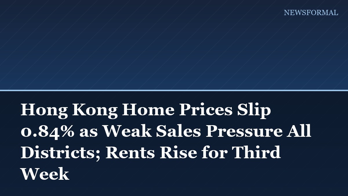 Hong Kong Home Prices Slip 0.84% as Weak Sales Pressure All Districts; Rents Rise for Third Week