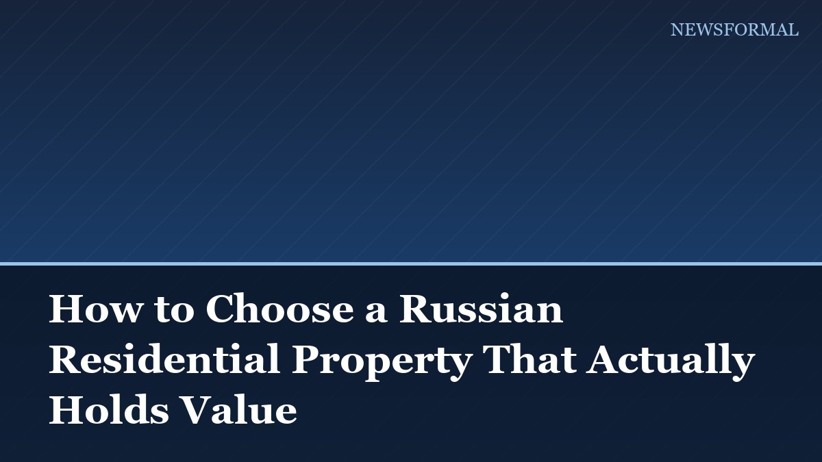 How to Choose a Russian Residential Property That Actually Holds Value