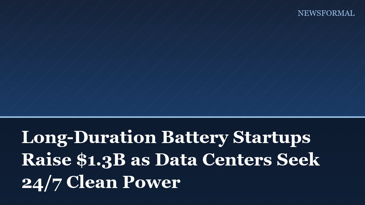 Long-Duration Battery Startups Raise $1.3B as Data Centers Seek 24/7 Clean Power