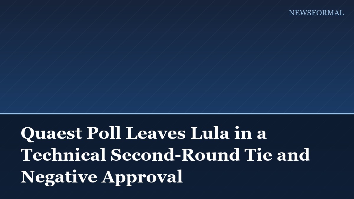 Quaest Poll Leaves Lula in a Technical Second-Round Tie and Negative Approval