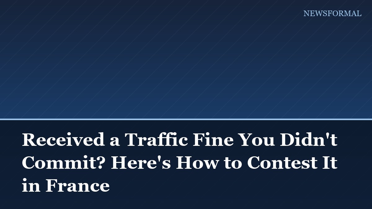 Received a Traffic Fine You Didn't Commit? Here's How to Contest It in France