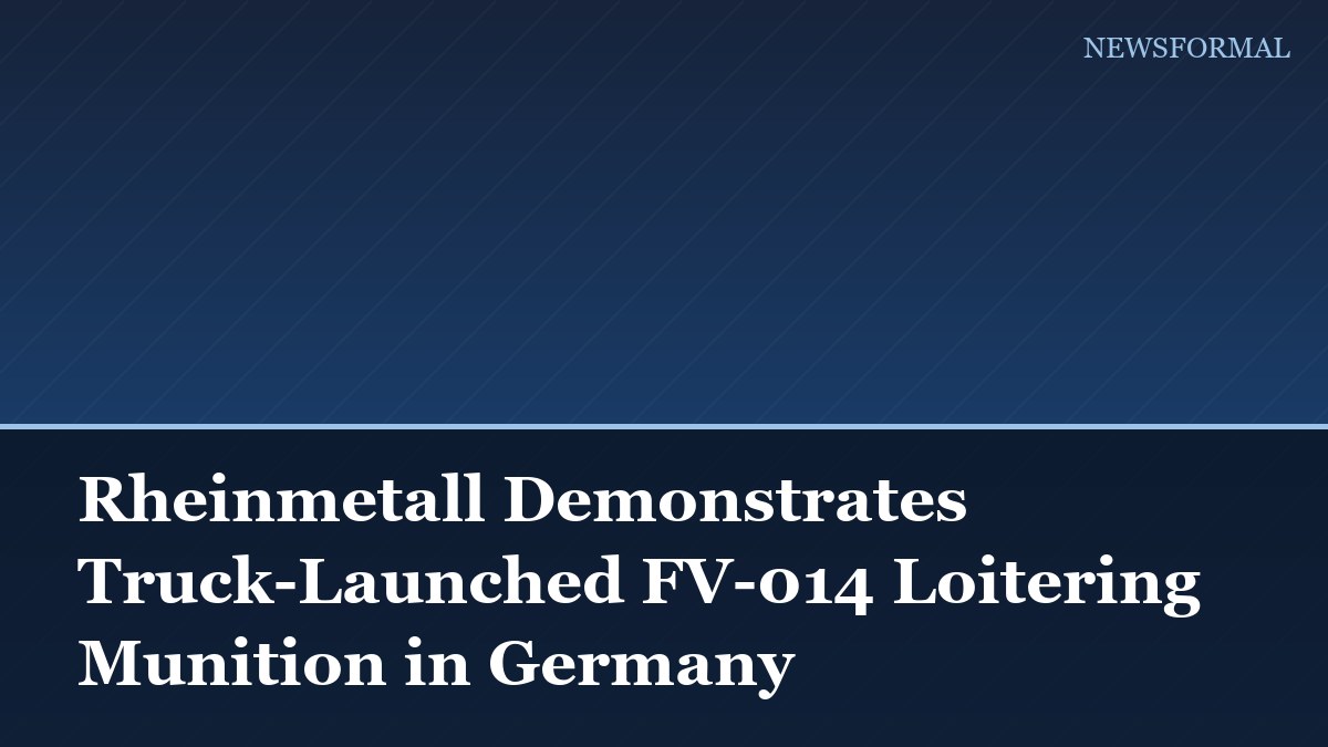 Rheinmetall Demonstrates Truck-Launched FV-014 Loitering Munition in Germany