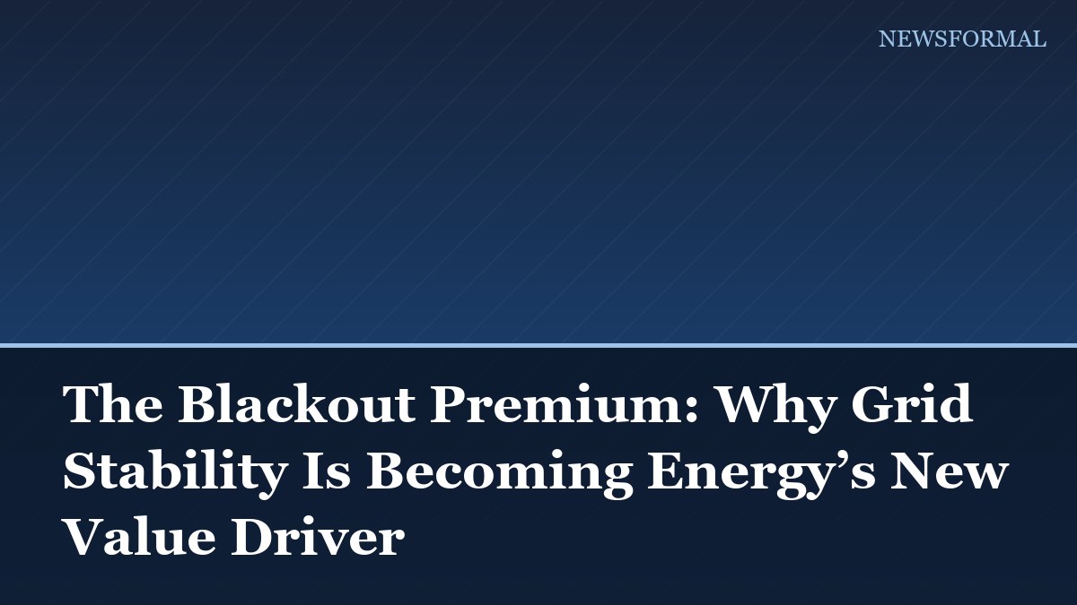 The Blackout Premium: Why Grid Stability Is Becoming Energy’s New Value Driver