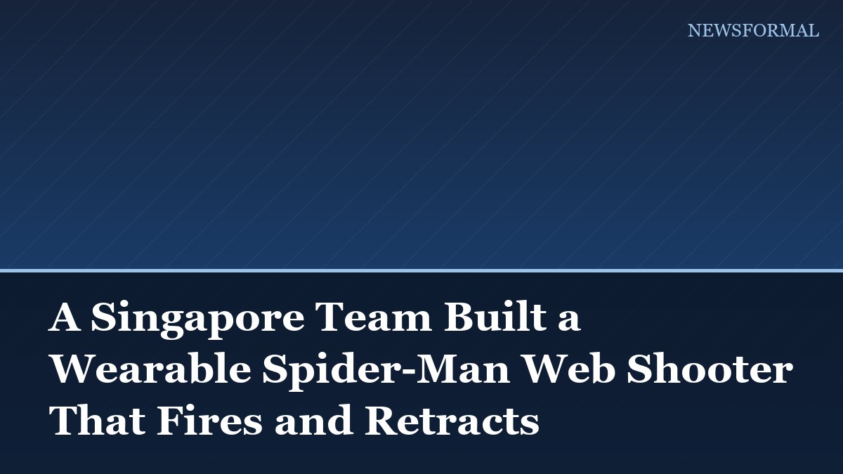 A Singapore Team Built a Wearable Spider-Man Web Shooter That Fires and Retracts