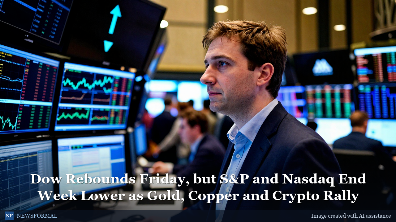 Dow Rebounds Friday, but S&P and Nasdaq End Week Lower as Gold, Copper and Crypto Rally
