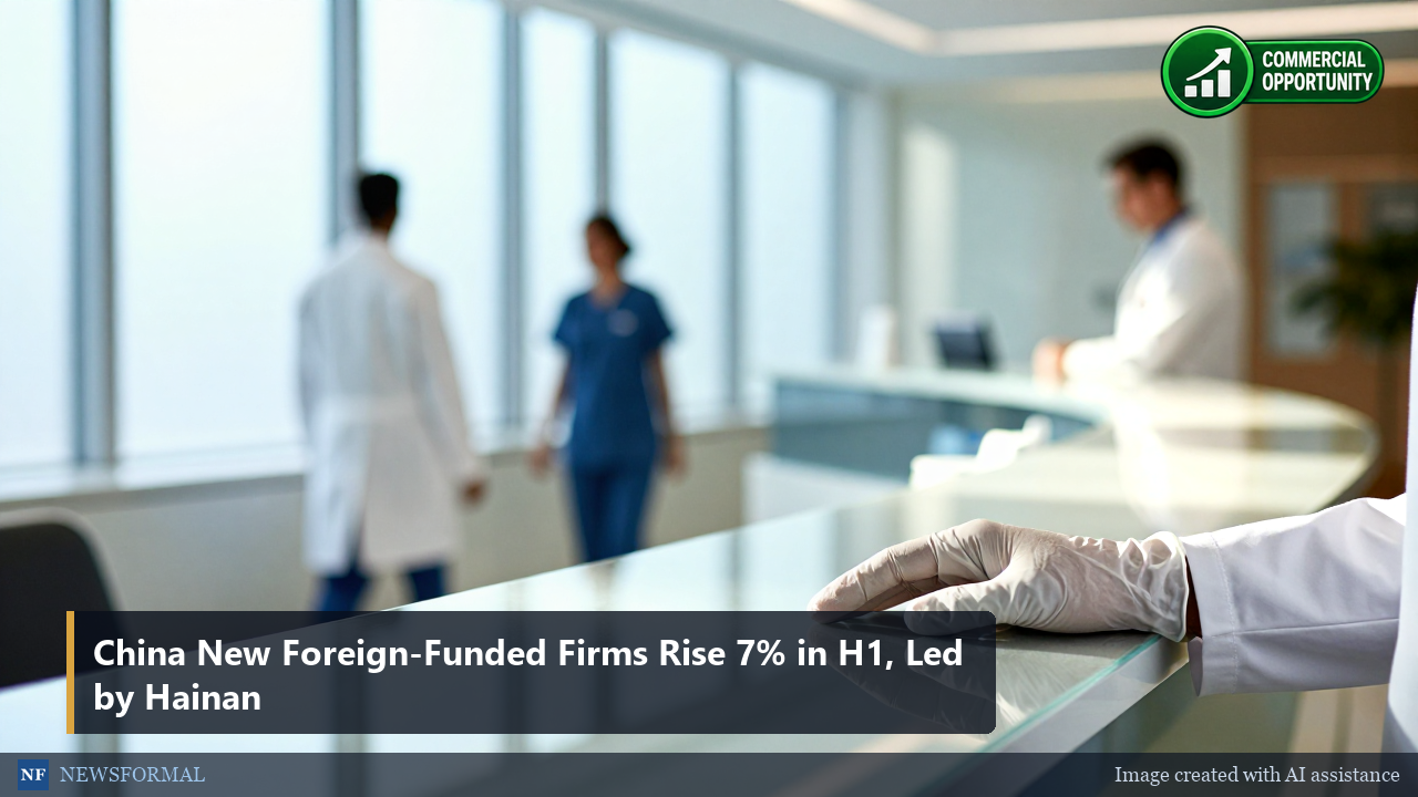 China New Foreign-Funded Firms Rise 7% in H1, Led by Hainan